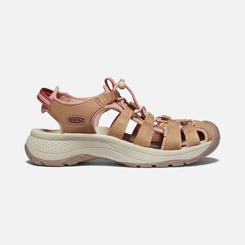 Keen Astoria West Trekkingsandalen Damen DE-93164 Toasted Coconut/Rose - Keen Damenschuhe Braun